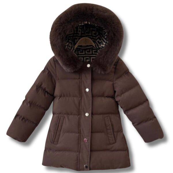 Dubbelzijdige Meisjes Winterjas - Donkerbruin